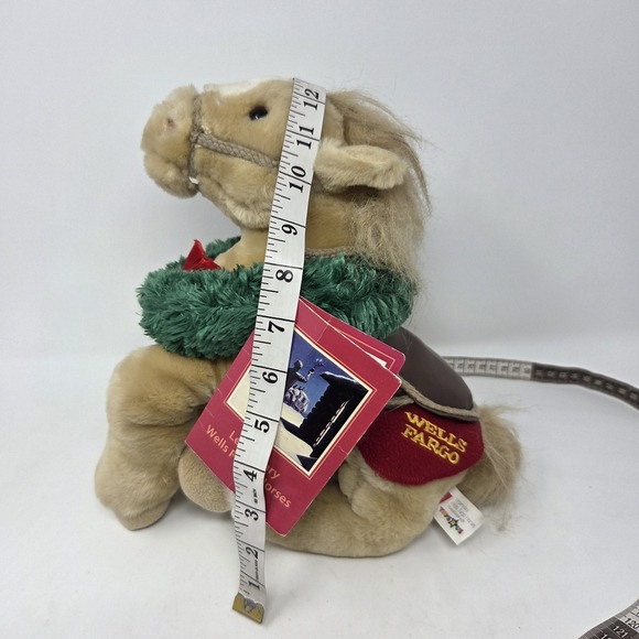 NWT Wells Fargo Buck the Tan Horse Pony Wreath 16" Xmas Plush Stuffed 2003 VTG - Picture 8 of 8